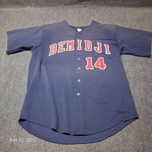 Vintage Bemidji # 14 Baseball Jersey Blue Sewn Size XXL